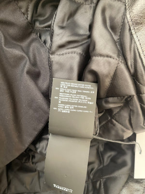 Balenciaga Black Leather Biker Jacket with Logo and Buckle Details Size IT 46 (UK 14) RRP £5,000