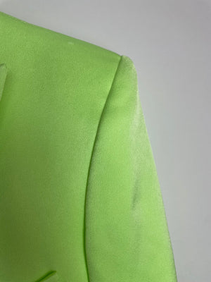 Alex Perry Neon Green Blazer and Tailored Wide Leg Trousers Set Size UK 8