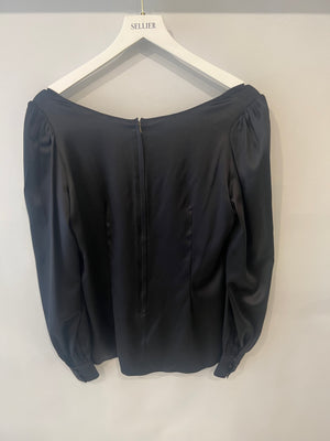 Dolce & Gabbana Black Silk Long-Sleeved Top Size IT 44 (UK 12)