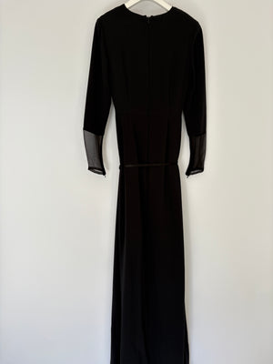 Tom Ford Long Sleeve Maxi Dress With Wrap Over Belt Detail Size IT 40 (UK 8)