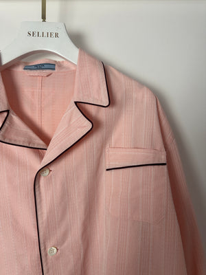 Prada Peach Cotton Shirt with Contrast Trim Size FR 36 (UK 8) RRP £1560