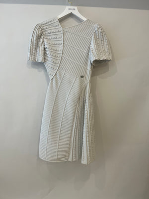 Chanel Light Grey Crochet Midi Dress Size FR 34 (UK 6)