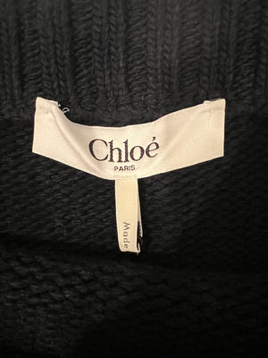 Chloe Navy Wool and Cashmere Shorts with Gold Button Detail Size XS (UK 6) RRP £660