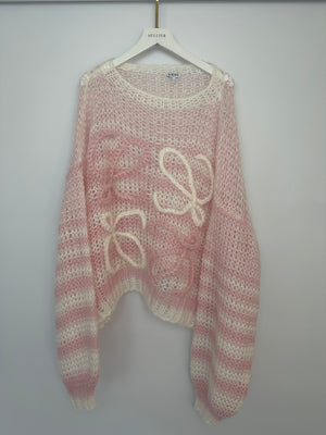 Loewe Pink Anagram Cropped Relaxed-Fit Jumper Size XS (UK 6/8) RRP £1,100