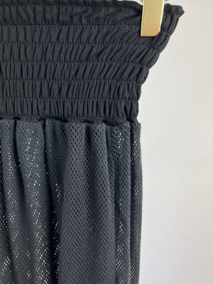 Loewe Black Netted Midi Skirt with Blue, Yellow & Green Trim Detail Size S (UK 6-8)