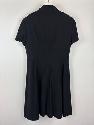 Chanel Vintage Runway 97S Black, White CC Logo Slip Dress and Jacket Set with CC Chanel Button Size FR 42 (UK 14)