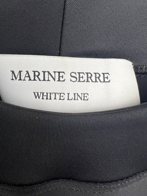 Marine Serre Black and Brown Tartan Asymmetric Long Sleeve Top Size S (UK 8)