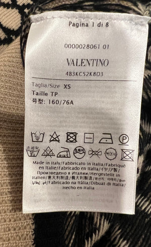 Valentino Black and Beige Wool Vlogo Jumper Size XS (UK 6)