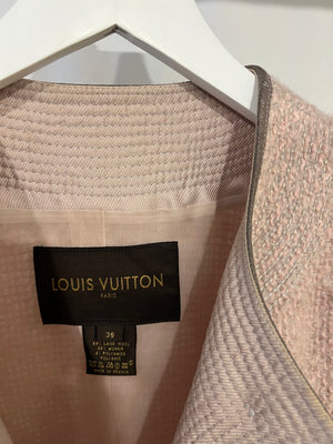 Louis Vuitton Pink Wool Tweed Jacket with Gold Detailing Size FR 38 (UK 10)