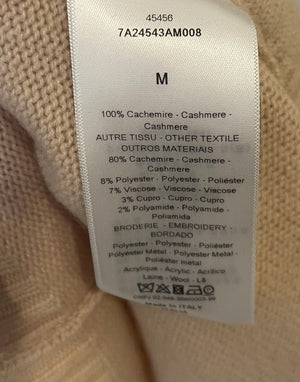 Christian Dior Beige Cashmere La Licorne Embellished Jumper Size M (UK 10)