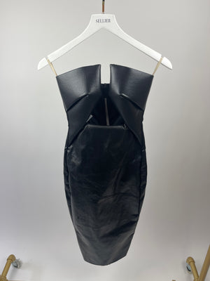 Rick Owens Black Luxor FW23 Denim Coated Prong Midi Dress IT 38 (UK 6)