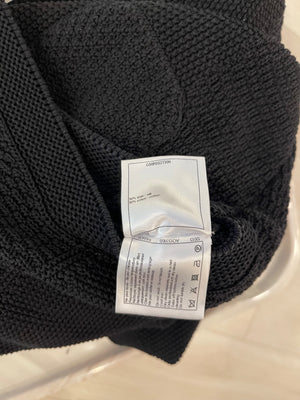 Chanel 20S Black Silk Knit Sleeveless Mini Dress with Silver CC Logo Details Size FR 34 (UK 6) RRP £2,500