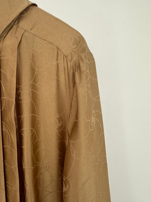 Chanel 01/P Gold Camellia CC Logo Robe with Hood Detail Size FR 40 (UK 12)