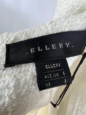 Ellery White Bouclé Midi Skirt Size UK 6