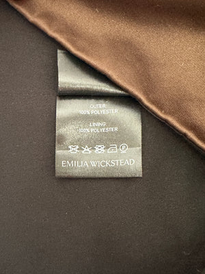 Emilia Wickstead Brown Satin Structured Crop Top Size UK 10