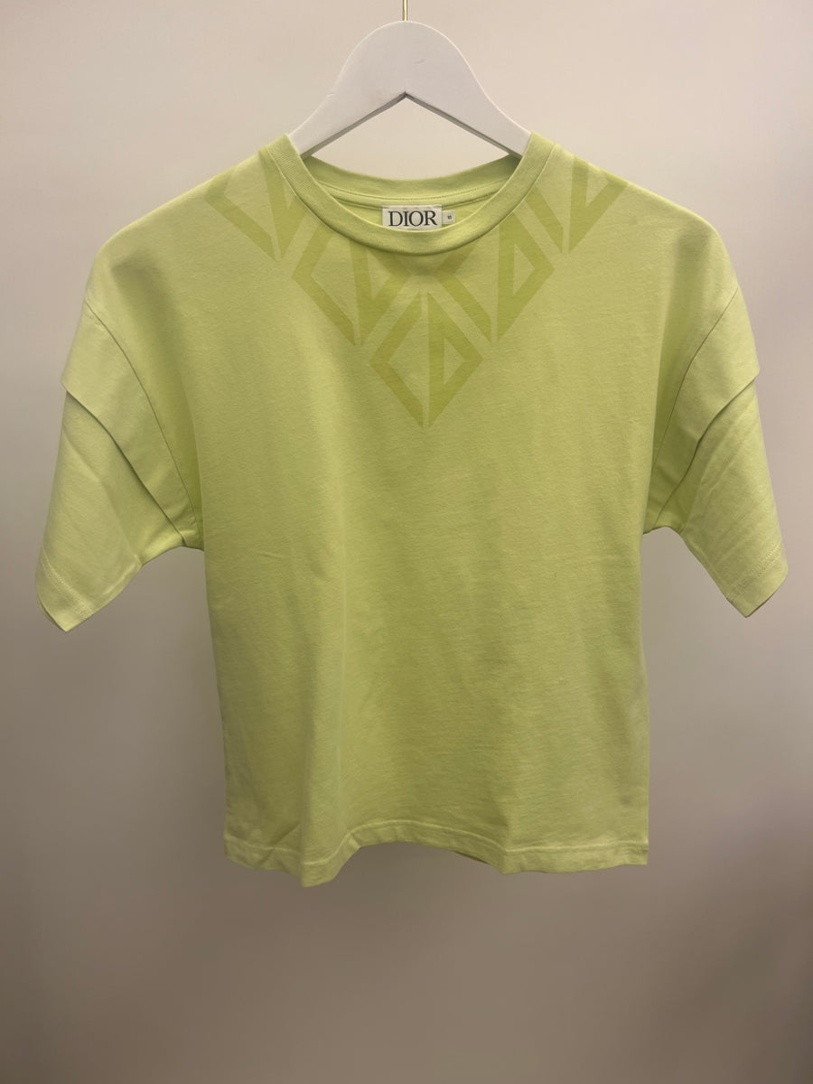 Christian Dior Kids Green T-Shirt with CD Prints Size 10 years