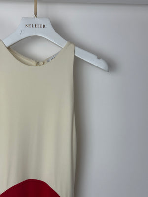 Solid & Striped x Sofia Richie Grainge Jonati Cream Sleevless Maxi Dress with Red Striped Detail Size XS (UK 6)