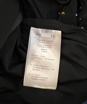 Alex Perry Black Ruched Mini Dress with Multi-Colour Crystal Embellishments and Cut Out Details Size UK 10 RRP £1,250