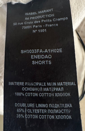 Isabel Marant Etoile Eneidao White Cotton Shorts with Fringes FR 40 (UK 12)