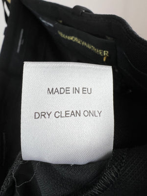 Alexandre Vauthier Black Tailored Trousers Velvet Stripe Side FR 38 (UK 10)