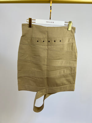 Monse Beige Cargo Mini Skirt with Wrap Detail Size US 8 (UK 10)