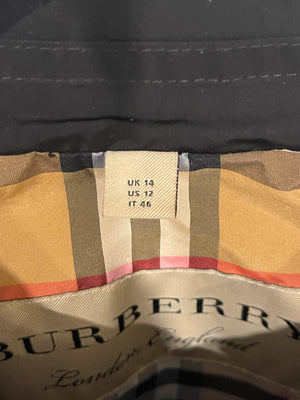 Burberry Black Kensington Heritage Short Belted Trench Coat with Detachable Hood Size UK 14 RRP £2,150