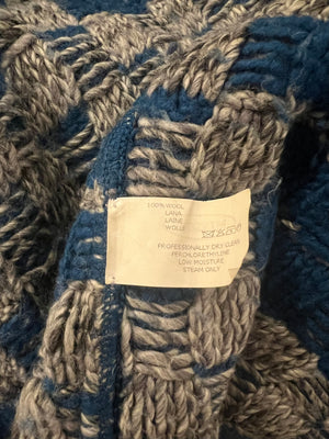 Missoni Blue and Grey Wool Long Knitted Short Sleeved Cardigan Size IT 42 (UK 10)