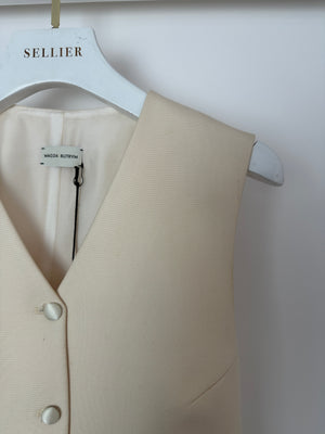Magdat Butrym Cream Waistcoat and Trouser Set Size FR 34 (UK 6)