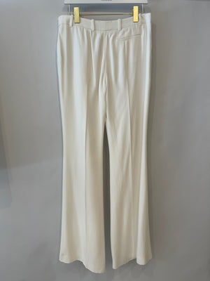 Alexander McQueen White Blazer Jacket and Matching Trousers Set with White Button Details Size IT 42/44 (UK 10/12)