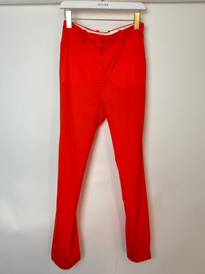 Hermes Bright Orange Tailored Trousers FR 38 Size UK 8