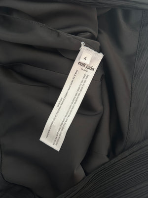 Cult Gaia Black Plissé Strapless Midi Dress Size US 4 (UK 8)