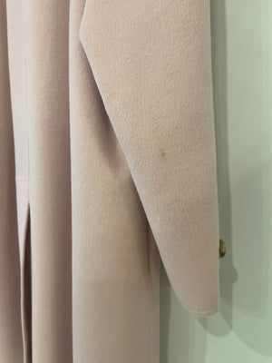 Prada Pink Wool Coat with Brown Button Details Size IT 44 (UK 12)