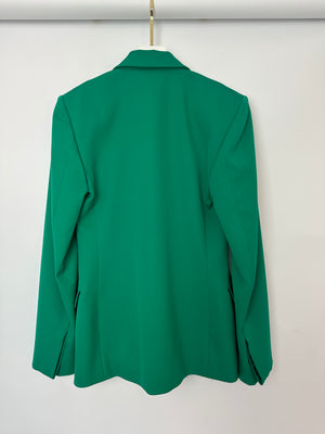 Balenciaga Emerald Green Suit Jacket and Straight Leg Trousers Set Size FR 36 (UK 8)