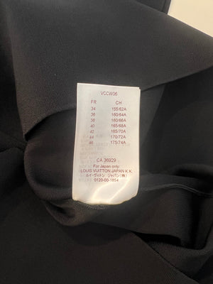 Louis Vuitton Black Short Sleeved Top with Gold Sequin Embroideries and Zipper Detail Size S (UK 8)