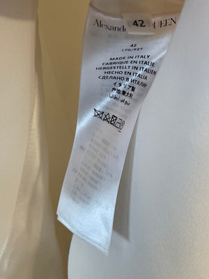 Alexander McQueen White Blazer Jacket and Matching Trousers Set with White Button Details Size IT 42/44 (UK 10/12)