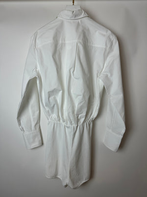 Valentino White Long Sleeve Cotton Button Down Playsuit Size IT 36 (UK 4)