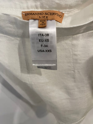 Ermanno Scervino Life White Two-Piece Linen Shirt and Shorts Set Size IT 38 (UK 6)