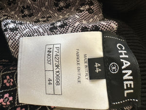 Chanel 23K Pink and Black Two-Piece Knit Tracksuit with Monogram Detail Set Size FR 42 (UK 14) / FR 44 ( UK 16)