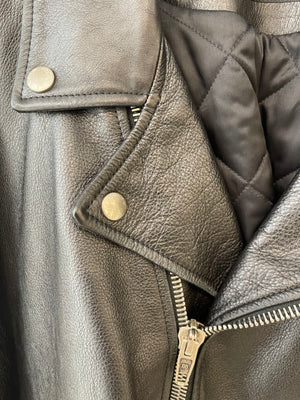 Balenciaga Black Leather Biker Jacket with Logo and Buckle Details Size IT 46 (UK 14) RRP £5,000