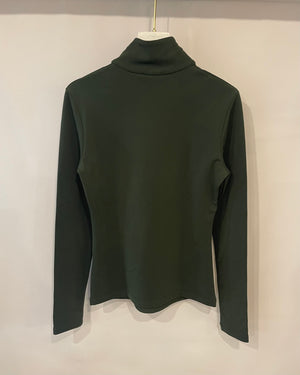 Fendi Khaki Sportswear Long-Sleeve Top with Logo Detail Size IT 40 (UK 8)