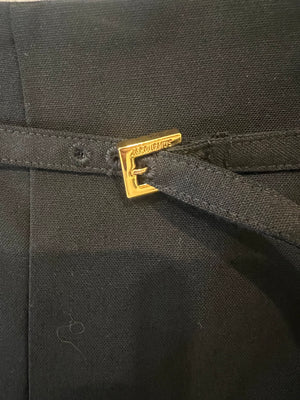 Jacquemus Black Le Caraco Trousers with Button and Buckles Details Size FR 38 (UK 10)