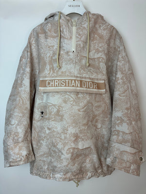 Christian Dior Beige and White Toile de Jouy Logo Windbreaker Size L (UK 12)