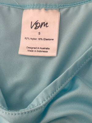 VDM Light Blue Top and Midi Skirt Set Size S (UK 8)