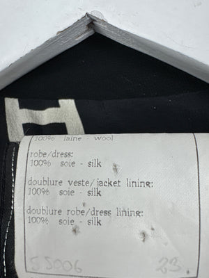Chanel Vintage Runway 97S Black, White CC Logo Slip Dress and Jacket Set with CC Chanel Button Size FR 42 (UK 14)