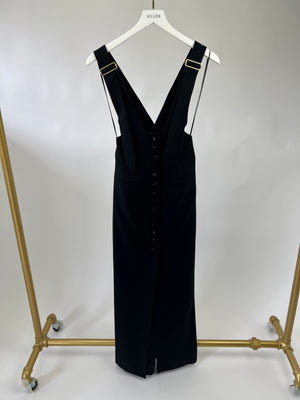 Lanvin Black Maxi Waistcoat Dress with Embellished Button Detail Size FR 34 (UK 6)