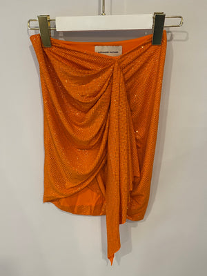 Alexandre Vauthier Orange Sequin Embellished Mini Skirt Size IT 36 (UK 4)