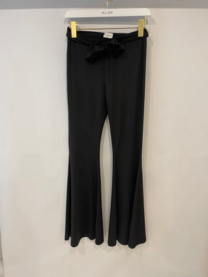 Magda Butrym Black Trousers with Belt Flower Detail Size FR 34 (UK 6)