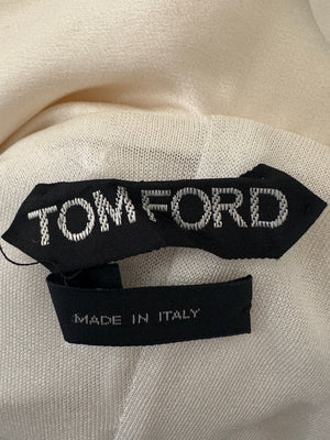 Tom Ford Cream Long Sleeve Backless Midi Dress with Zip Detail Size IT 40 (UK 8)