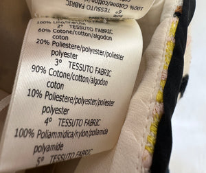 Giambattista Valli Lace & Floral Embroidery Yellow, Pink, Black Strapless Mini Dress size IT 40 (UK 8)