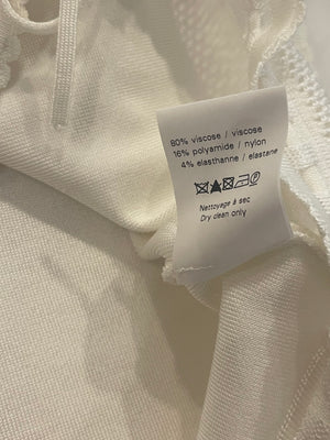 Alaïa White Short Sleeved Top with Knitted Detail Size FR 38 (UK 10)